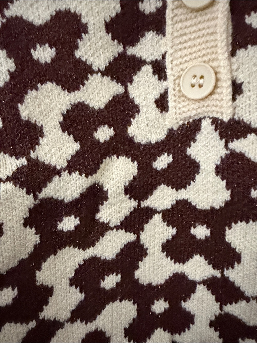 Cider Cream & Brown Geometric Collared Knit Sweater - Picture 2 of 5